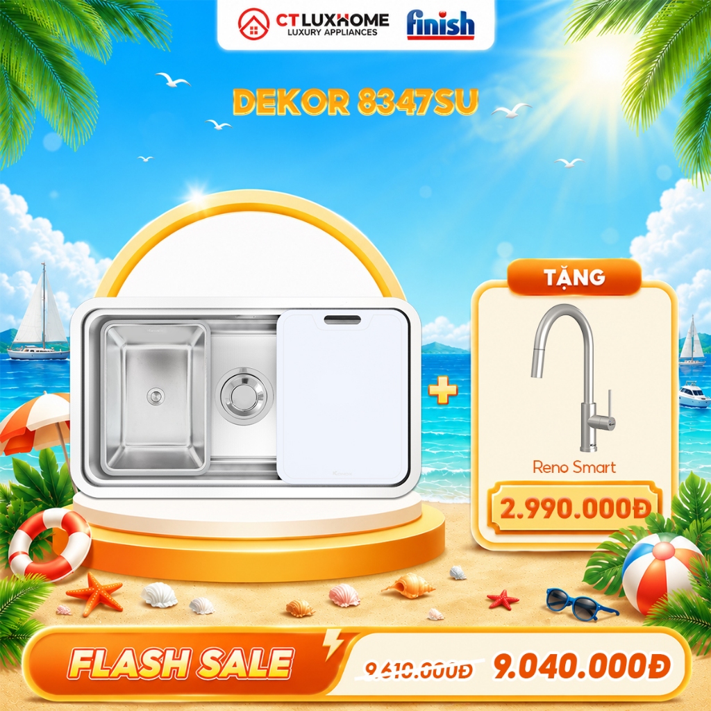 [TẶNG VÒI] Chậu rửa bát chống xước Konox Workstation Sink Dekor 8347SU, Bề mặt hạt Linen chống xước,