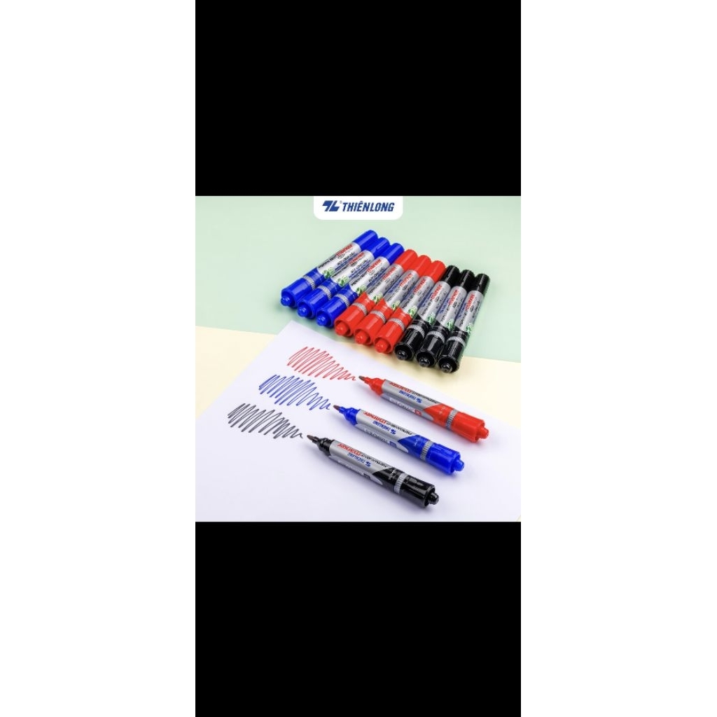 Hộp 10 cây viết lông dầu PM09 xanh