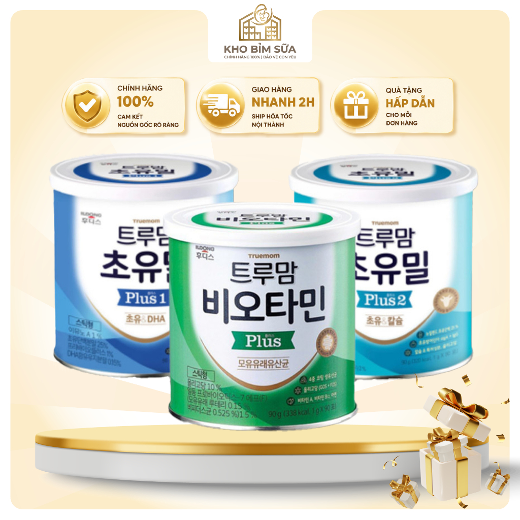 Sữa Non ILDONG Số 1, Số 2 và Men Tiêu Hoá ILDONG Hàn Quốc - Hộp 90 gói