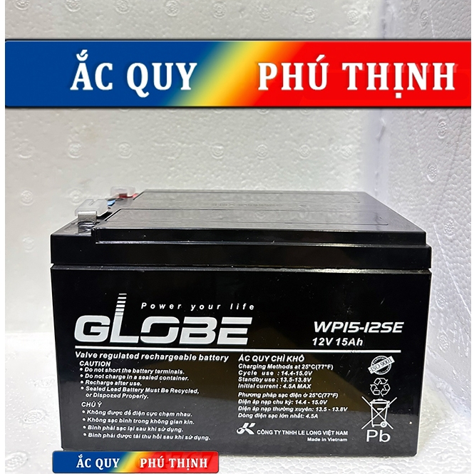 AQ lưu điện Globe 12v - 15Ah WP15-12SE