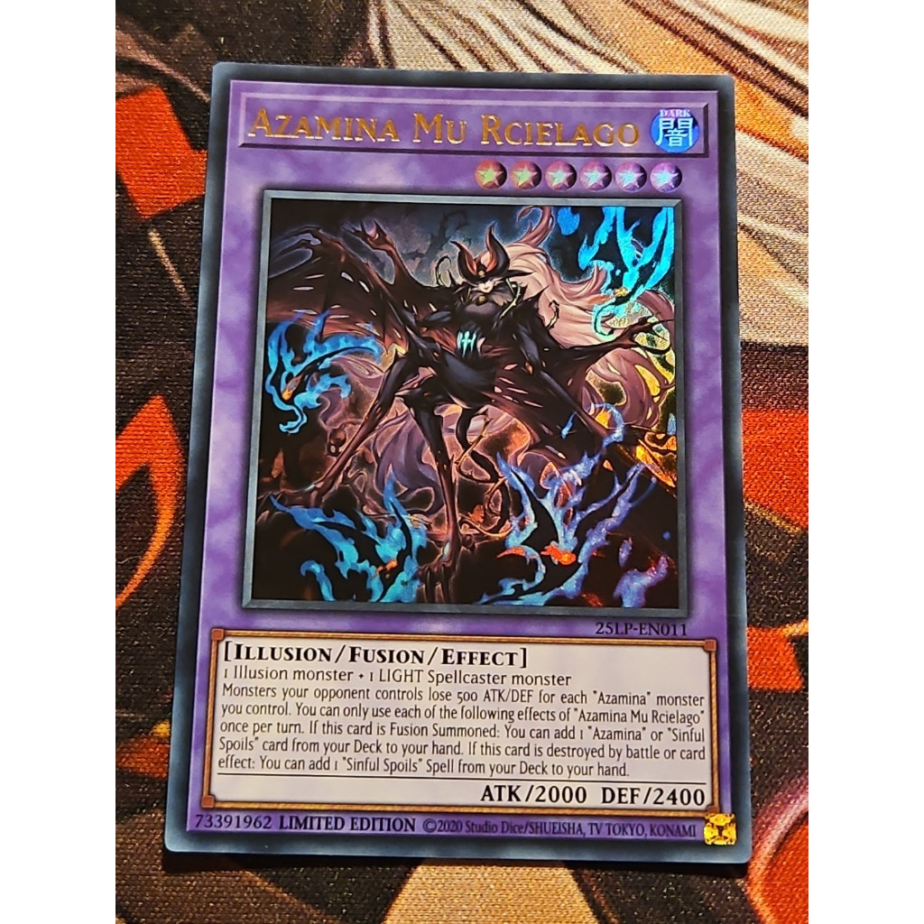 UK ultra rare [ Dưa Hấu Yugioh ] Lá bài thẻ Azamina Mu Rcielago fusion
