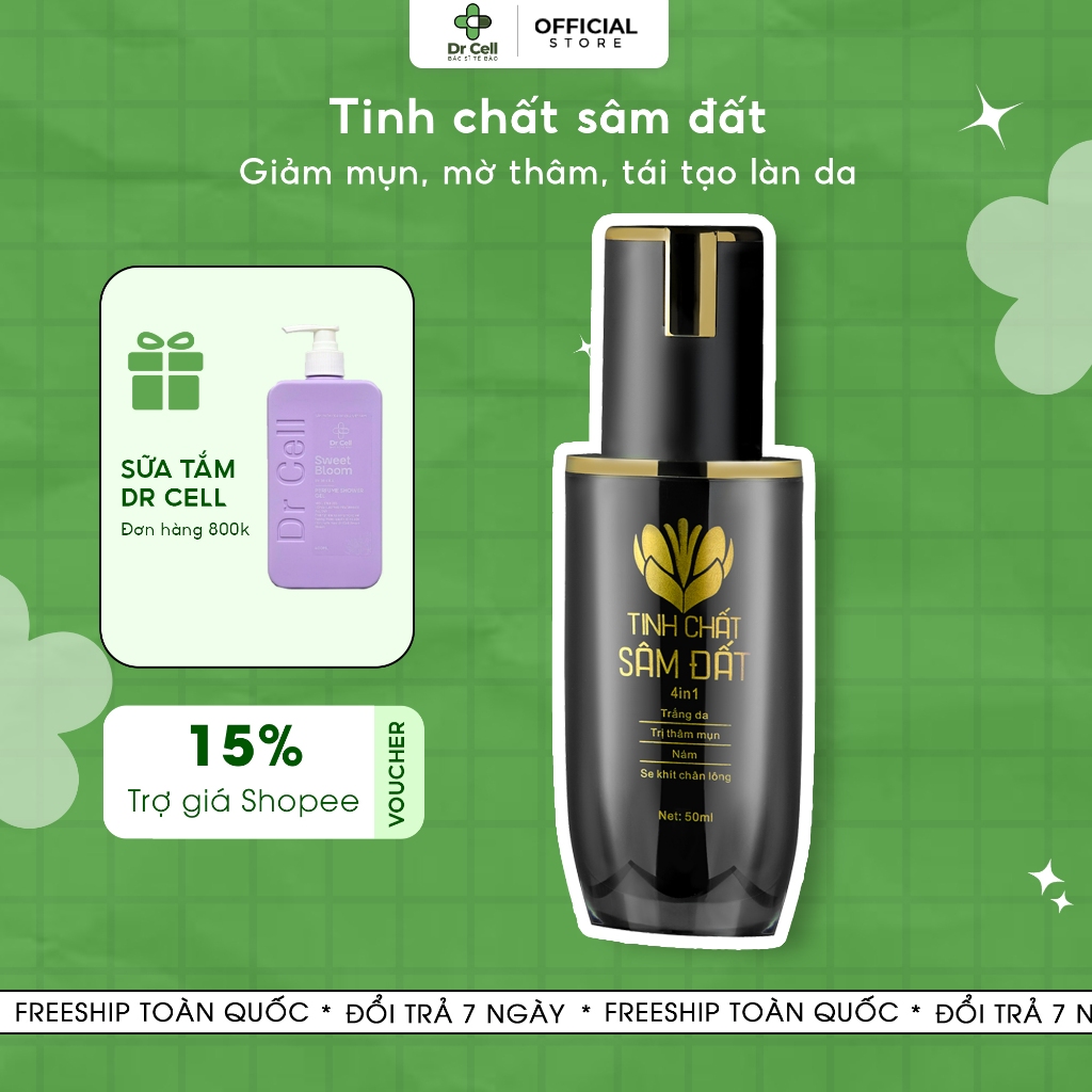 Tinh chất sâm đất DRCELL cho da mụn, thâm hỗ trợ giảm mụn ẩn, đầu trắng, đầu đen, mờ thâm - 50ml