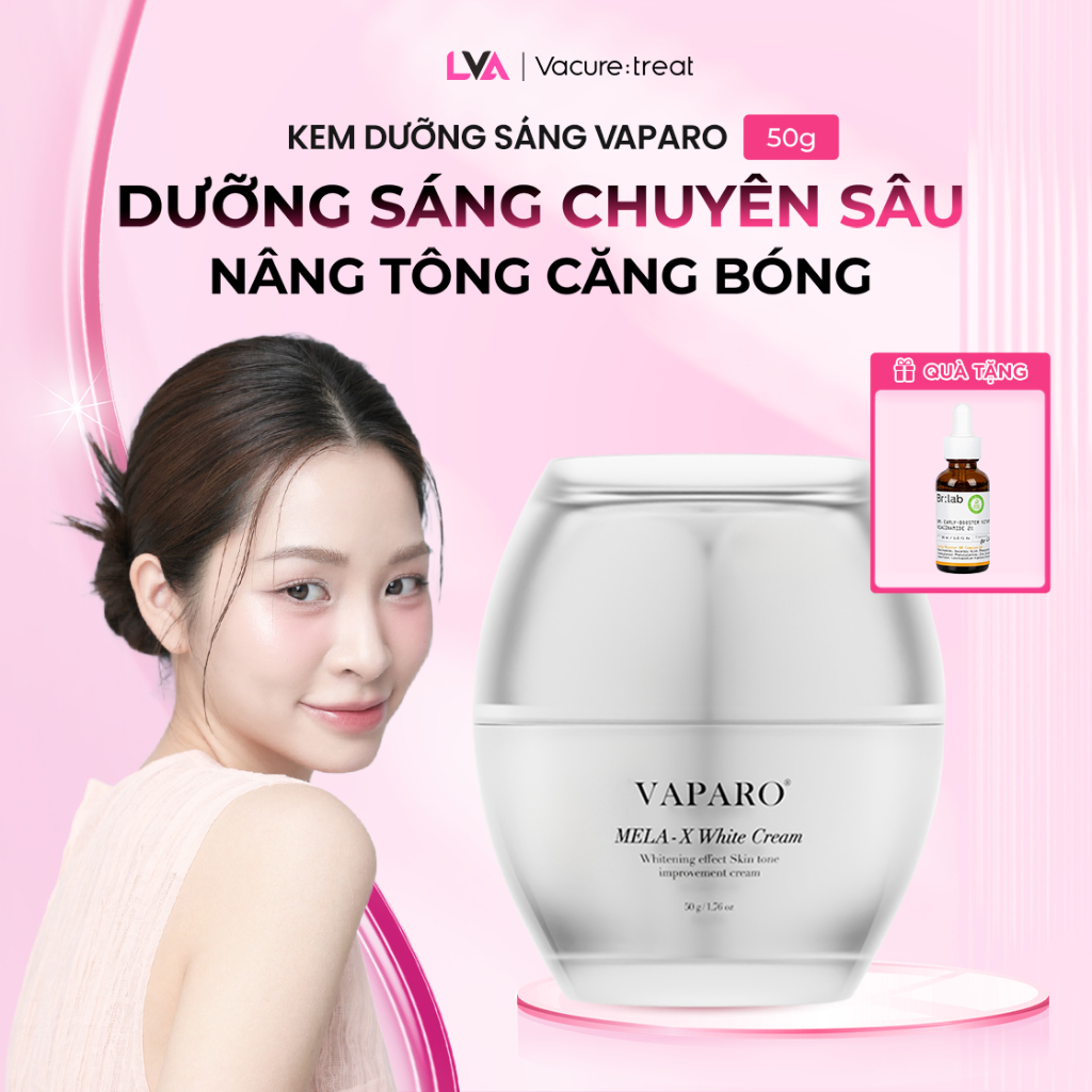 (TẶNG Serum Brlab) Kem dưỡng trắng da mặt VAPARO Mela-X WHITE CREAM 50g nâng tone tự nhiên với da sạ