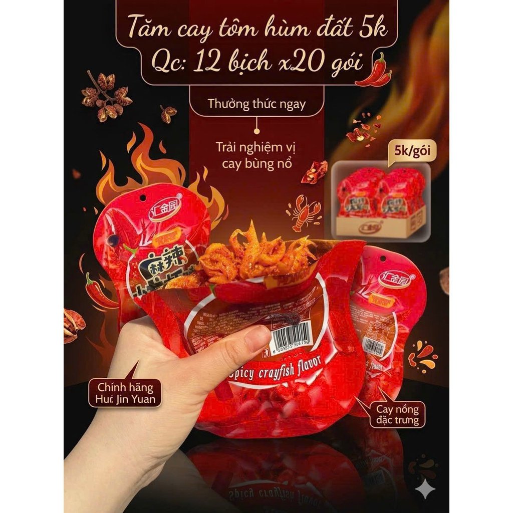 Tăm Cay Tôm Hùm Đất Thơm Ngon