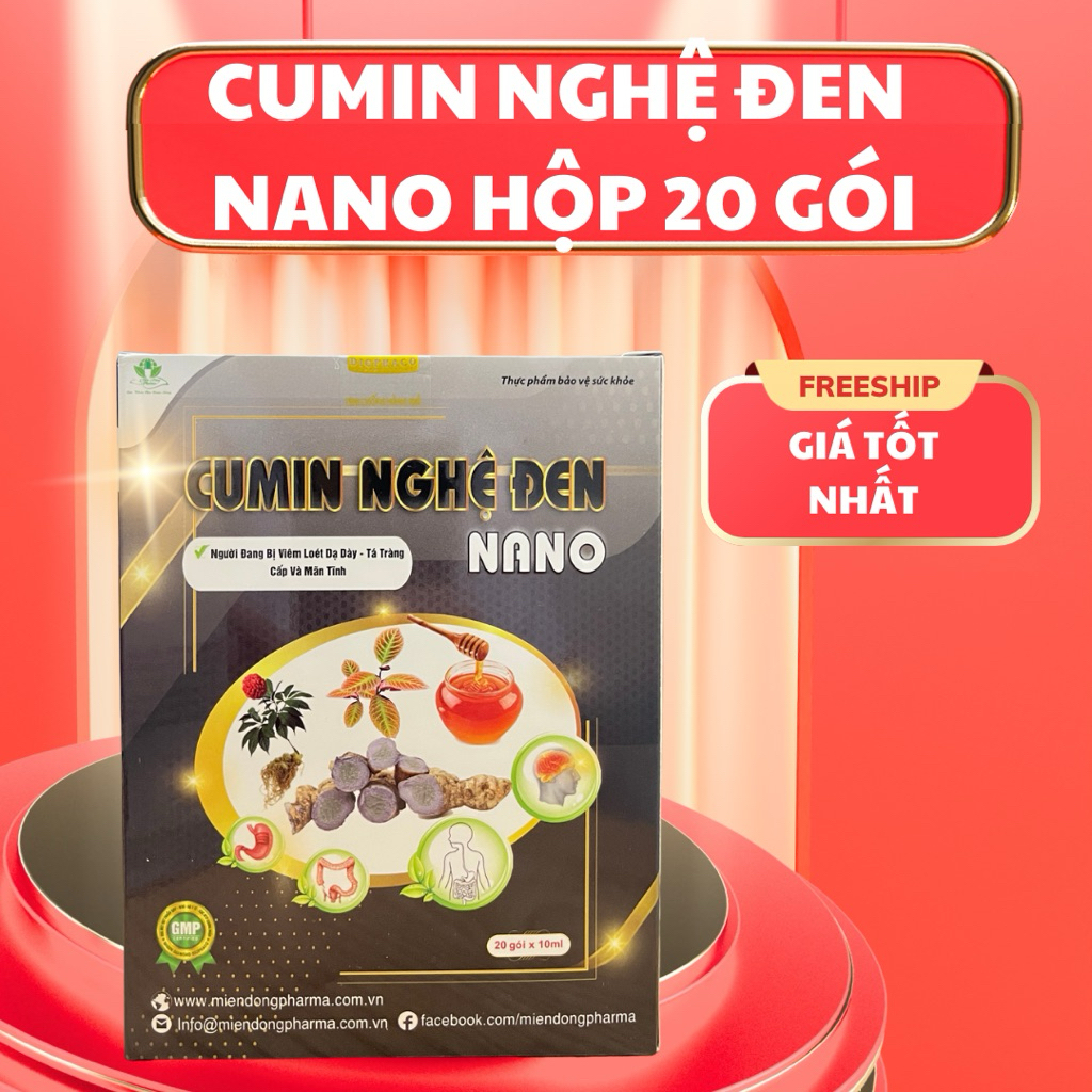 Nghệ đen nano cumin viêm dạ dày hộp 20 gói