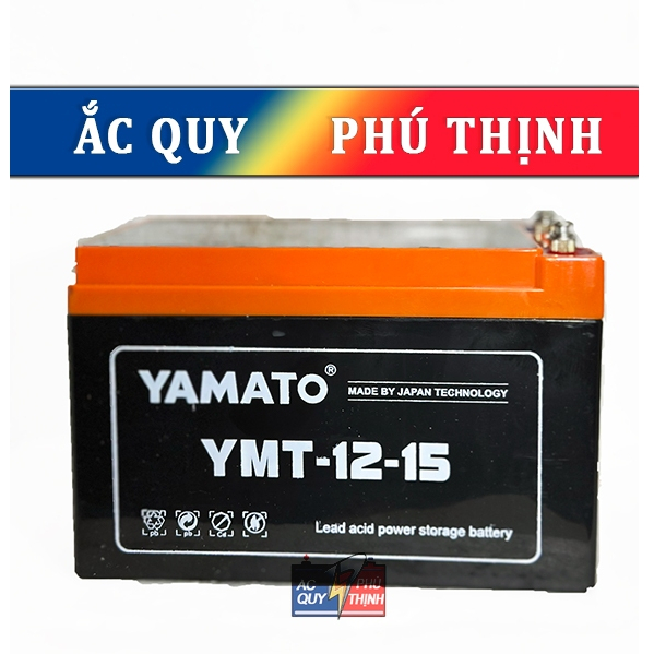 AQ Yamato 12V - 15Ah YMT-12-15 Siêu nhân - lắp xe Ninja, Yamaha