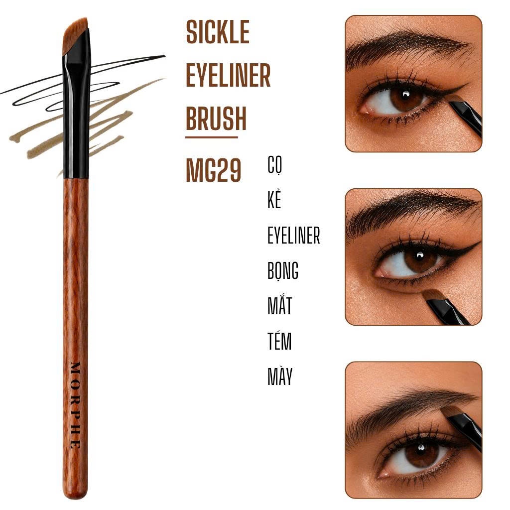 Cọ Tém / Kẻ EyeLiner vát xéo để tém mày /kẻ mày /kẻ mắt MORPHE Sickle Eyeliner Brush MG29