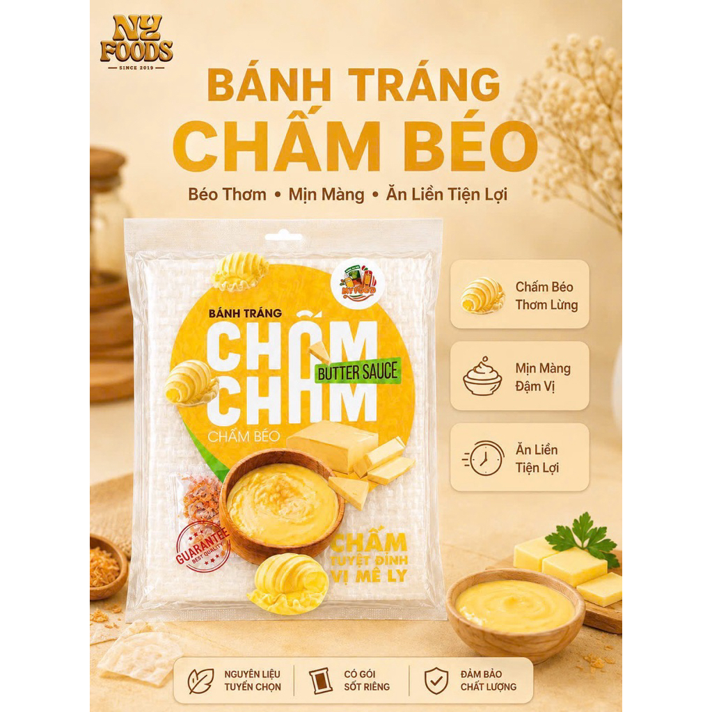 CHILLI - BÁNH TRÁNG CHẤM SỐT CHẤM BÉO XÂU 600G ( 10 bịch)