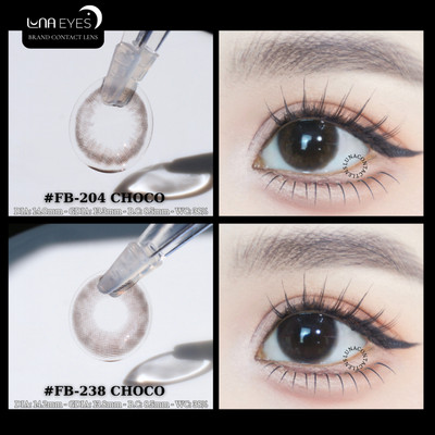 [6 tháng] Lens mắt FB-204 Choco màu nâu socola tự nhiên, size nhỏ - thương hiệu LUNA EYES