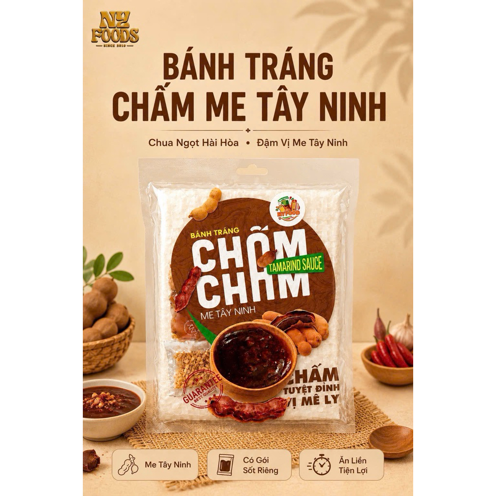 CHILLI - BÁNH TRÁNG CHẤM SỐT ME TÂY NINH XÂU 600G ( 10 Bịch)
