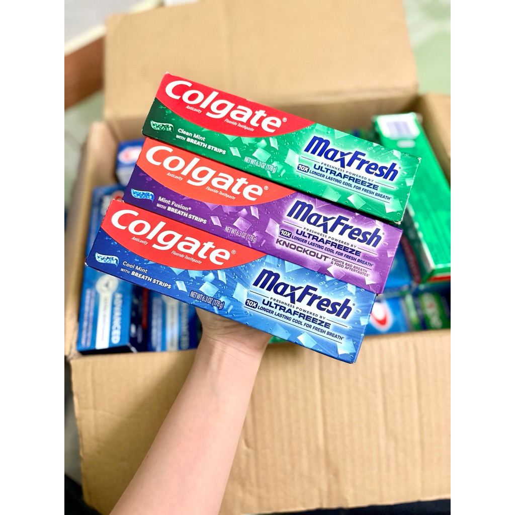 [Bill Mỹ Air] kem đánh răng Colgate Max Fresh Ultrafreeze