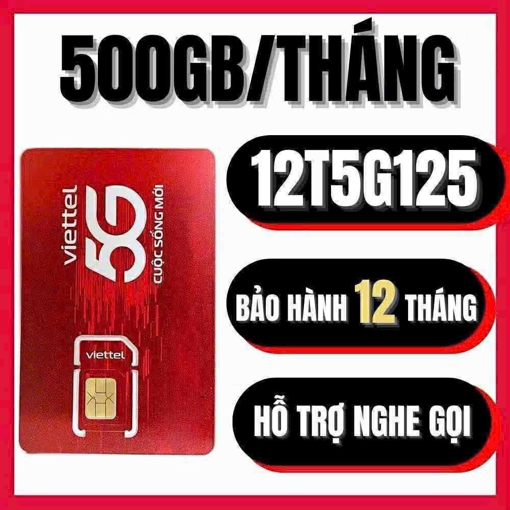 sim 5G viettel 12T5G125 NGUYÊN KÍT 12T 6000GB DATA