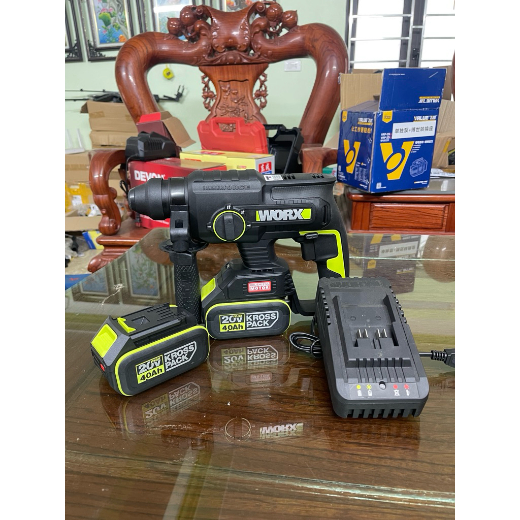 Máy khoan bê tông dùng pin 20V WORX WU381 chính hãng