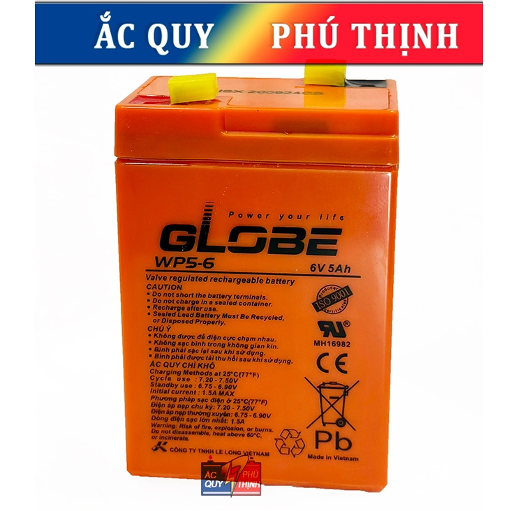 AQ chạy quạt, xe ô tô trẻ em Globe 6V-5Ah WP5-6