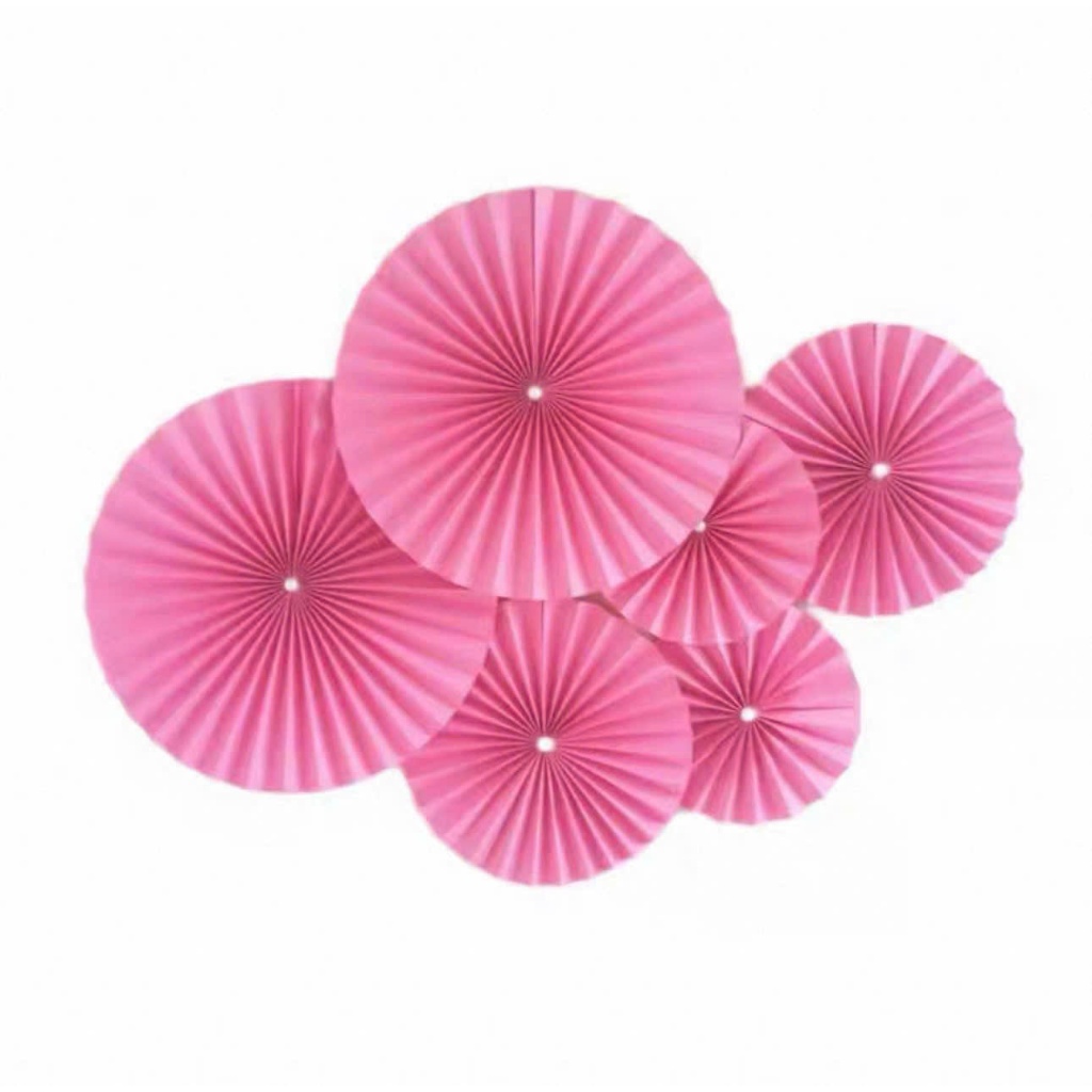 Sét 6 quạt Giấy màu hồng