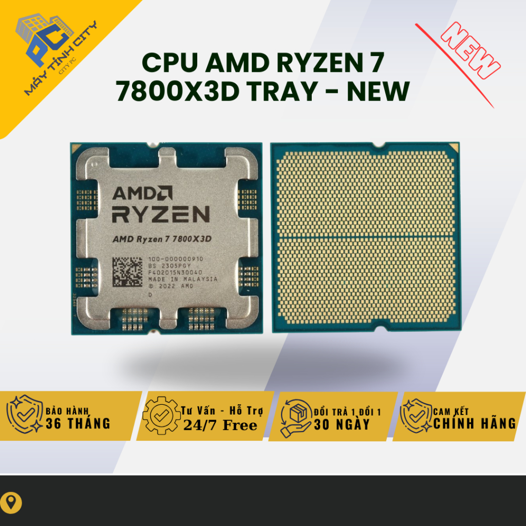 CPU AMD RYZEN 7 7800X3D TRAY - NEW BẢO HÀNH 36 THÁNG