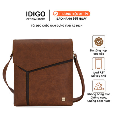 Túi đeo chéo nam nữ nắp gập vạt chéo IDIGO MB2 - 3398, túi công sở dáng chữ nhật đựng IPAD 7.9 inch