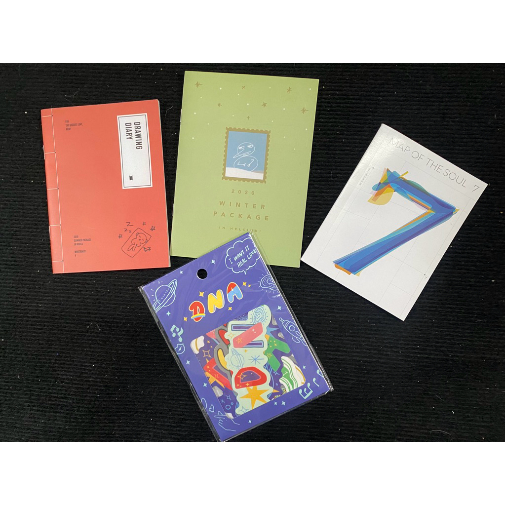 set 4 offical goods Bts Drawing dairy 2019 + sổ tay 2020 winter + DNA Sticker set + Map of Seoul
