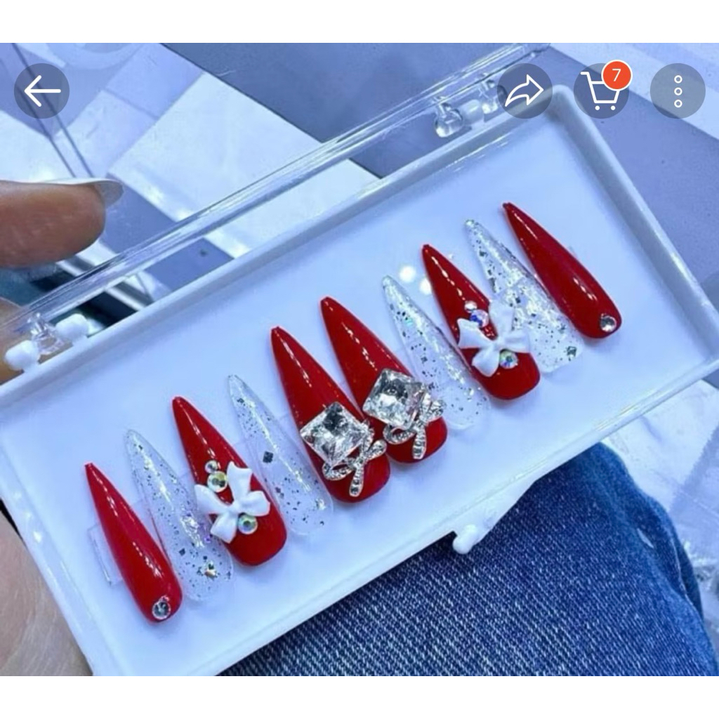 [Sỉ 18k] Nail box xịn được thiết kế tỉ mỉ-đi tiệc đi chơi .tặng kèm 1 lọ keo