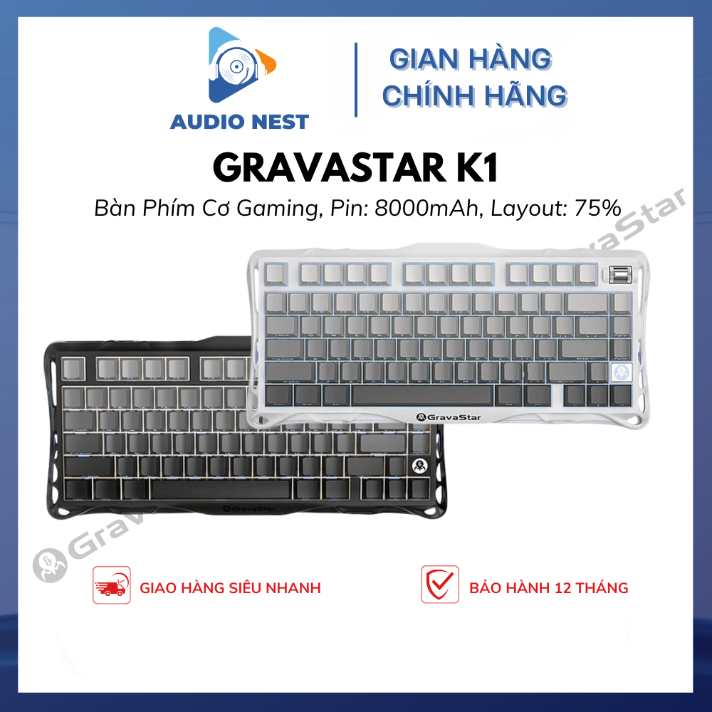 Bàn Phím Cơ Wireless GravaStar Mercury K1 RGB - Bảo Hành 12 Tháng.