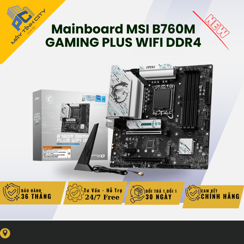 Mainboard MSI B760M GAMING PLUS WIFI DDR4 - NEW BẢO HÀNH 36 THÁNG
