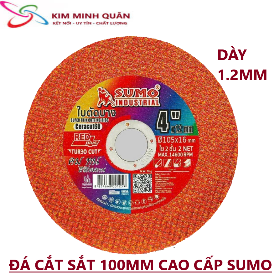 5Lưỡi Đá Cắt Sắt Inox SUMO 107x1.2x16mm – Siêu Bén, Chống Vỡ, Lâu Mòn