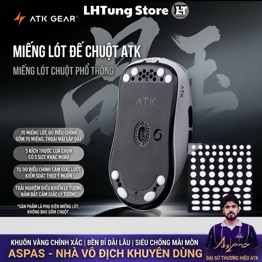 [HOẢ TỐC] ATK GEAR - Miếng dán Feet Dots Chấm Tròn ATK Cho Chuột Không Dây Gaming | LHTung Store