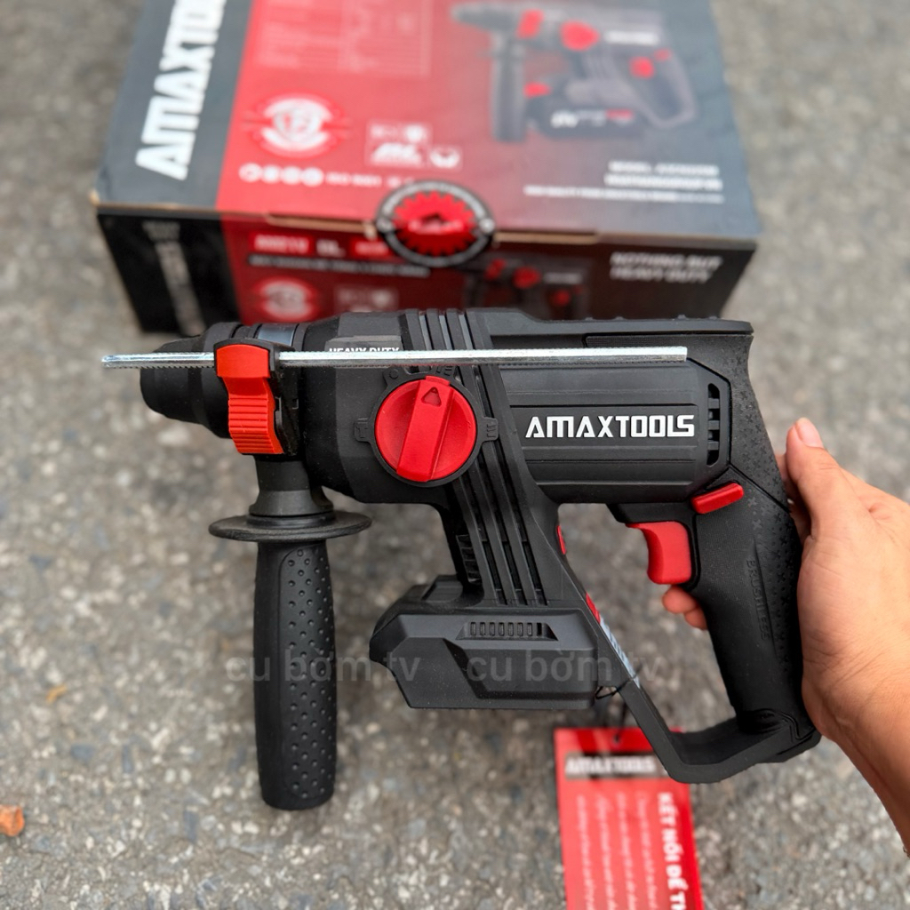 Máy Khoan Bê Tông Amaxtools A3CN22SM Thiết Kế Gọn, Lực Đập 2J Chân Pin Phổ Thông
