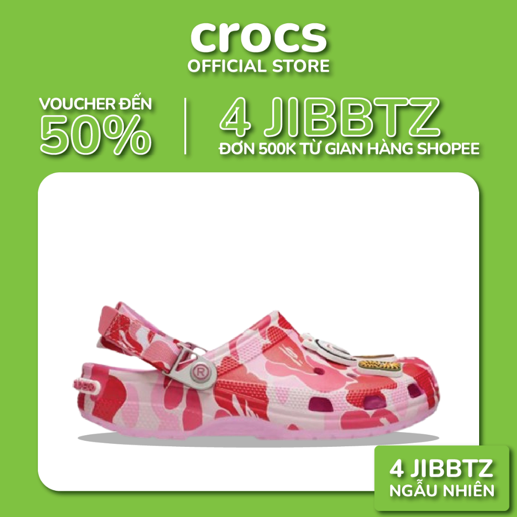 [ CHÍNH HÃNG ] Giày Clog Unisex X BAPE Pink Camo