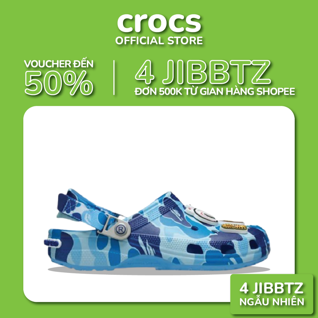 [ CHÍNH HÃNG ] Giày Clog Unisex X BAPE Blue Camo