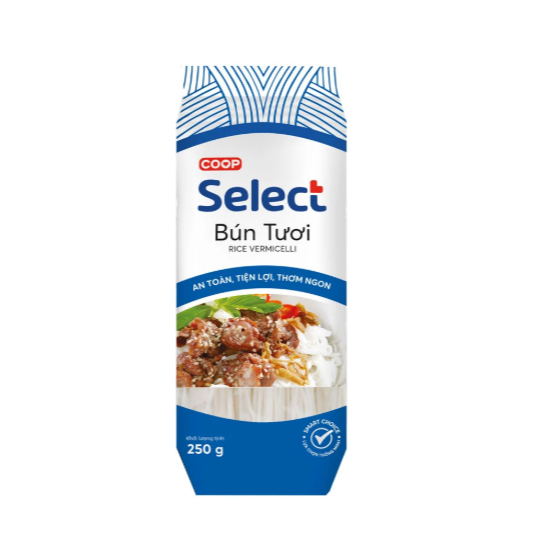 Bún Tươi Co.op Select 250g/450g - Bún Gạo Tươi Dai Ngon, Tiện Lợi, An Toàn, Dùng Cho Bún Nước & Bún 