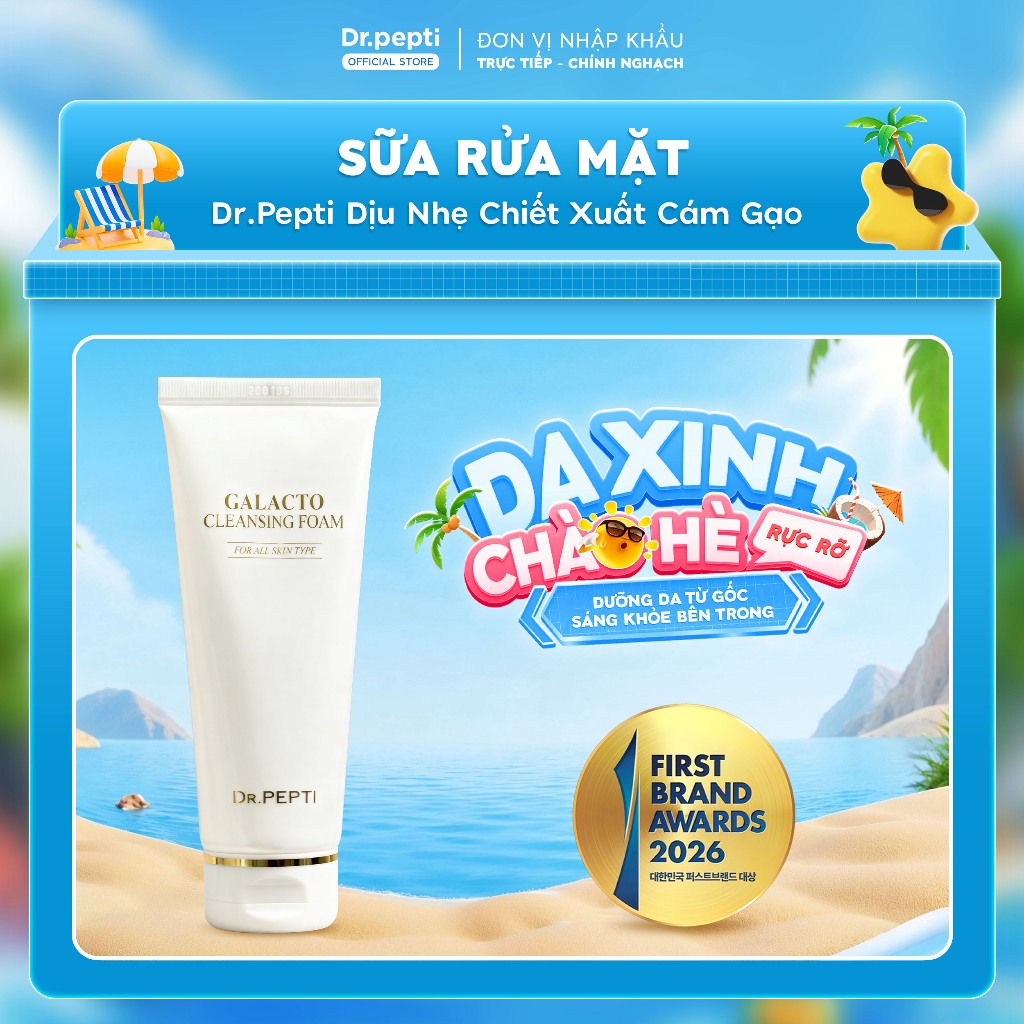 [TH] [CHÍNH HÃNG] [LIVE] Sữa Rửa Mặt Tạo Bọt Dr.Pepti Galacto Cleansing Foam làm Sạch Da Giúp Da Sán
