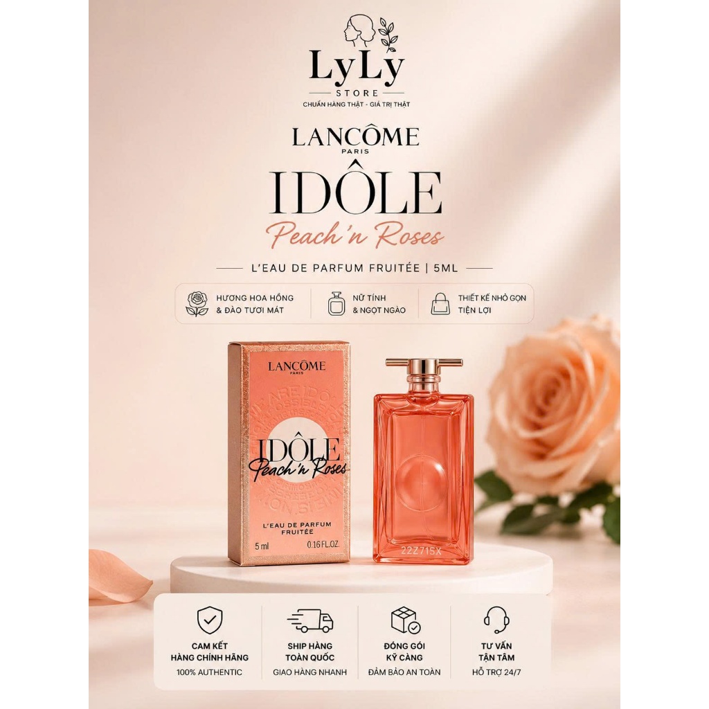 Nước hoa Lancome Idole Peach'N Roses 5ml fullbox | Ly Ly Store