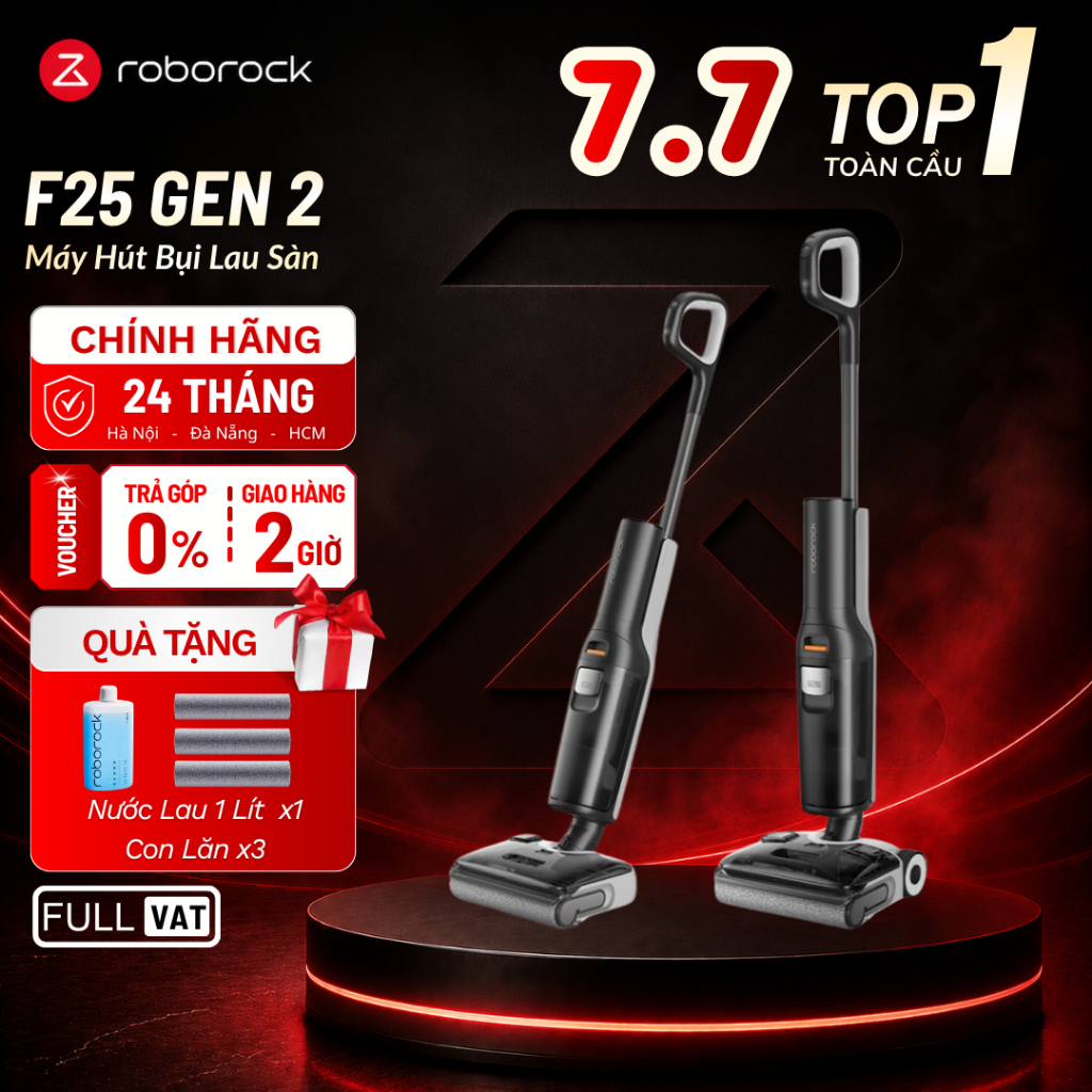 Roborock F25 Gen 2 | F25 máy hút bụi lau sàn Roborock | Lực hút 20.000Pa | Gập sát sàn | Giặt nước n