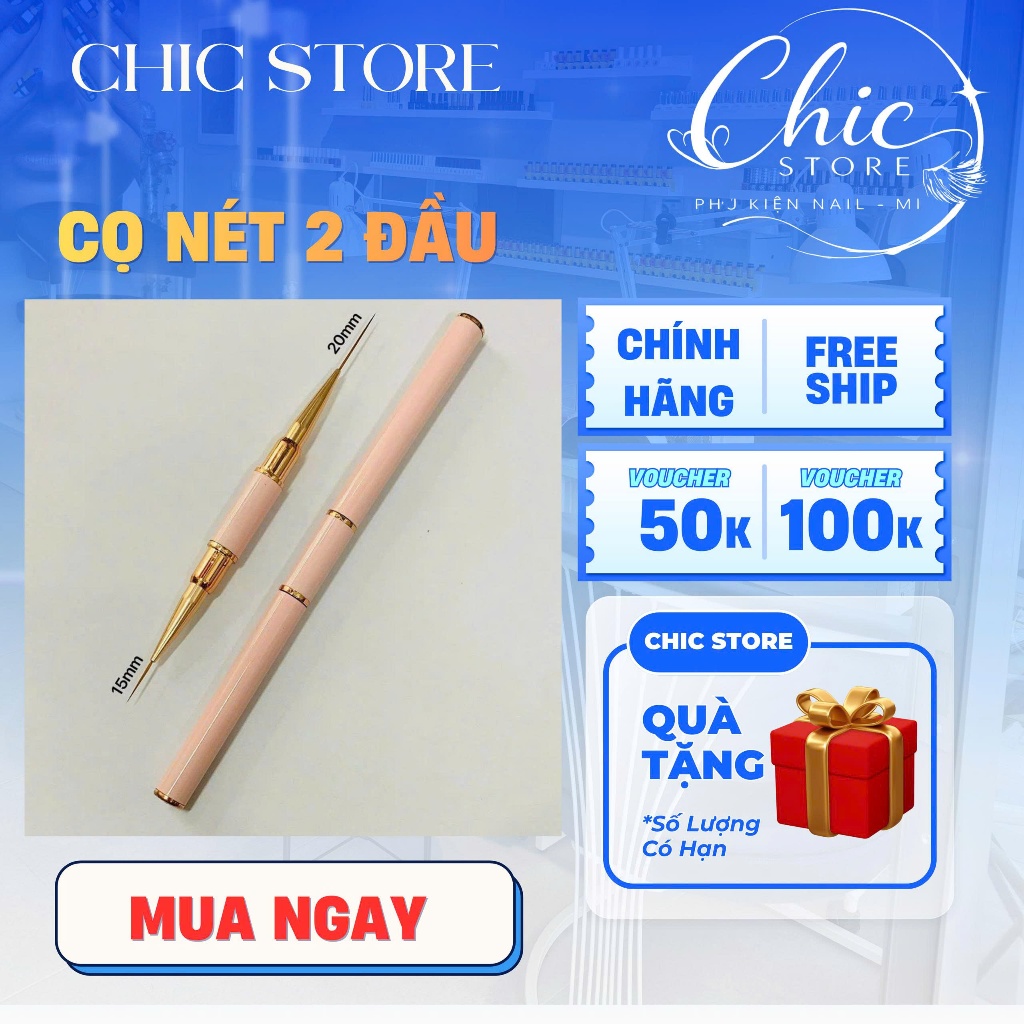 Cọ Vẽ Nét 2 Đầu 15mm, 20mm Cọ Nét Nail [CHIC-PHỤ KIỆN NAIL MI]