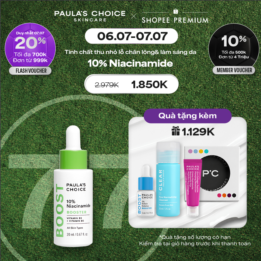 Tinh chất giúp thu nhỏ lỗ chân lông và làm sáng da Paula's Choice 10% Niacinamide Booster 20ml 7980