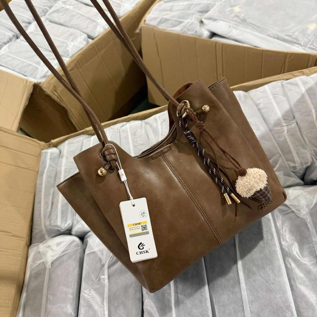 Túi Tote Nữ CHSK Big Size Da Mềm Charm Ốc Quế Đeo Vai Công Sở Form Lớn Cao Cấp