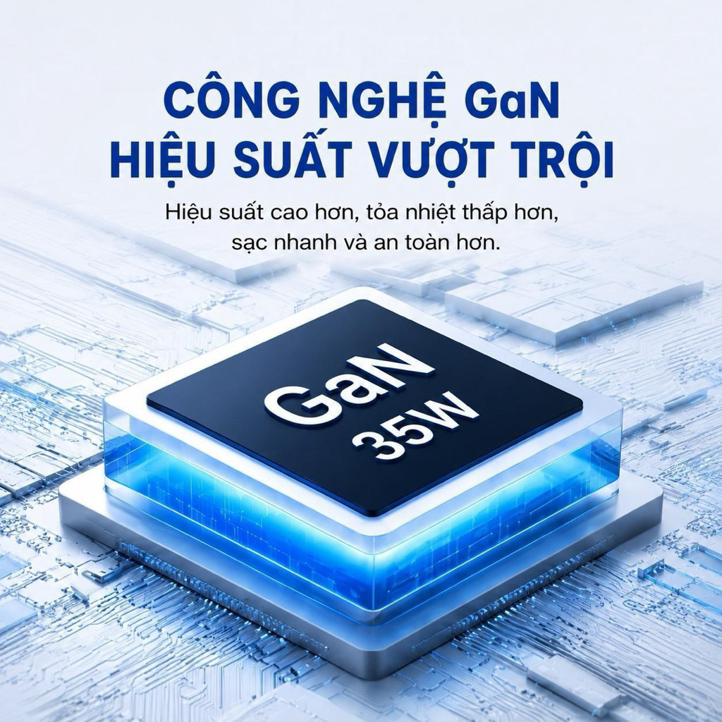 Củ Sạc Nhanh GaN 35W GengXin GX-C35A Cục Sạc PD 35W Nhỏ Gọn Chống Quá Nhiệt Cho iP iPad Android