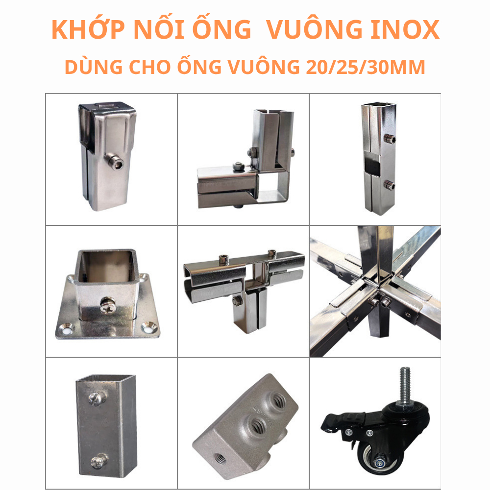 Khớp Nối Nhanh Sắt Hộp Vuông 20/25/30mmInox 304 - Khớp Nối Nguyễn Thúy
