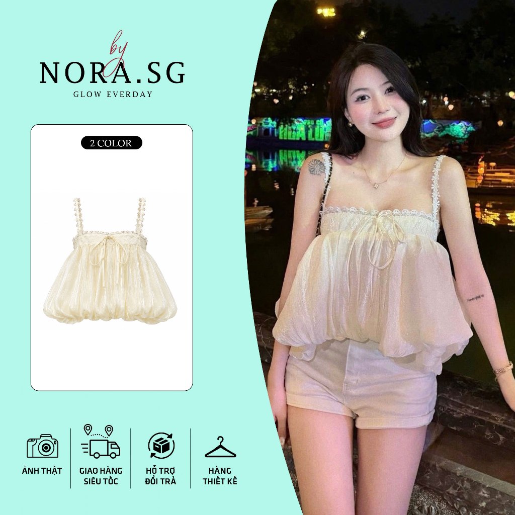 Áo 2 dây phối ren Nora Wear – Dịu dàng, nữ tính, dễ phối