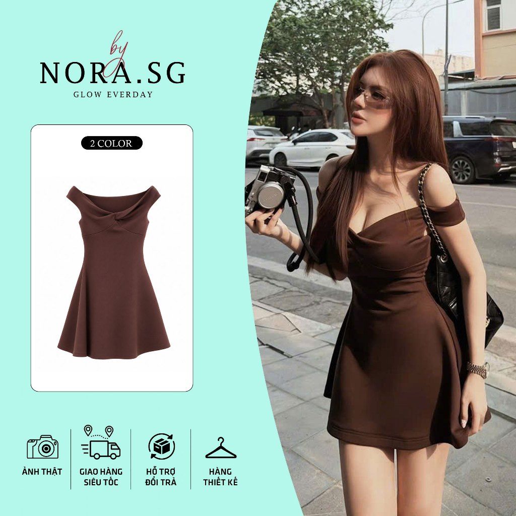 Đầm trễ vai Nora Wear – Tôn dáng tinh tế, mặc lên là cuốn hút