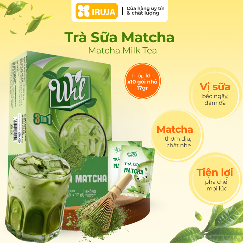 [IRUJA] Trà Sữa Will Matcha Hộp 10 Gói 17G