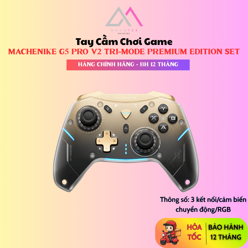 Tay Cầm Chơi Game MACHENIKE G5 PRO V2 TRI-MODE PREMIUM EDITION SET - Hàng chính hãng - BH 12T