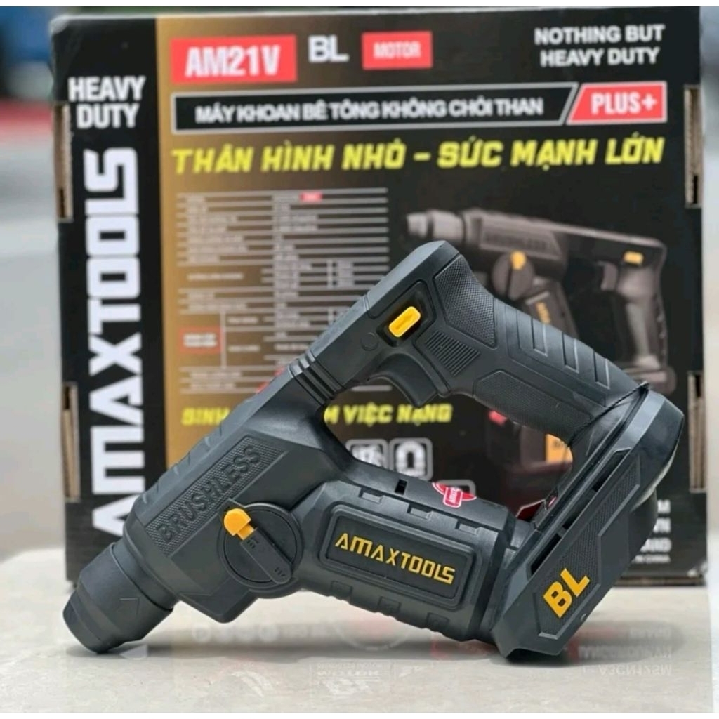 Thân bê tông mini AMAXTOOLS (A3CN12SM) PLUS , có giảm chấn , bản nâng cấp , động cơ không chổi than 