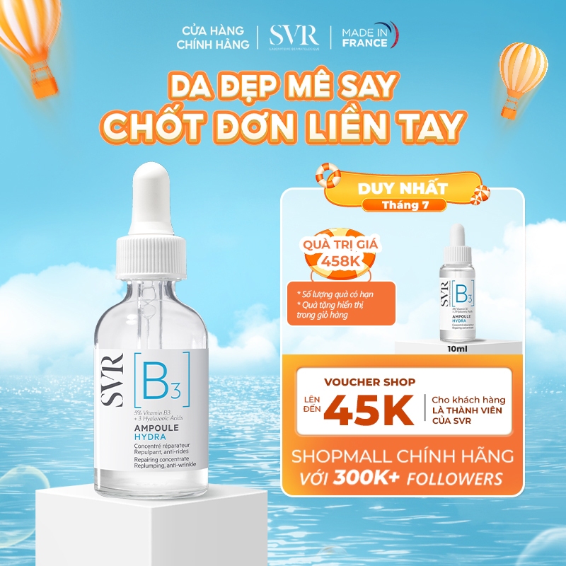 [Livestream] Tinh chất dưỡng da, ngăn ngừa nếp nhăn, phục hồi da SVR [B3] Ampoule Hydra 30ml