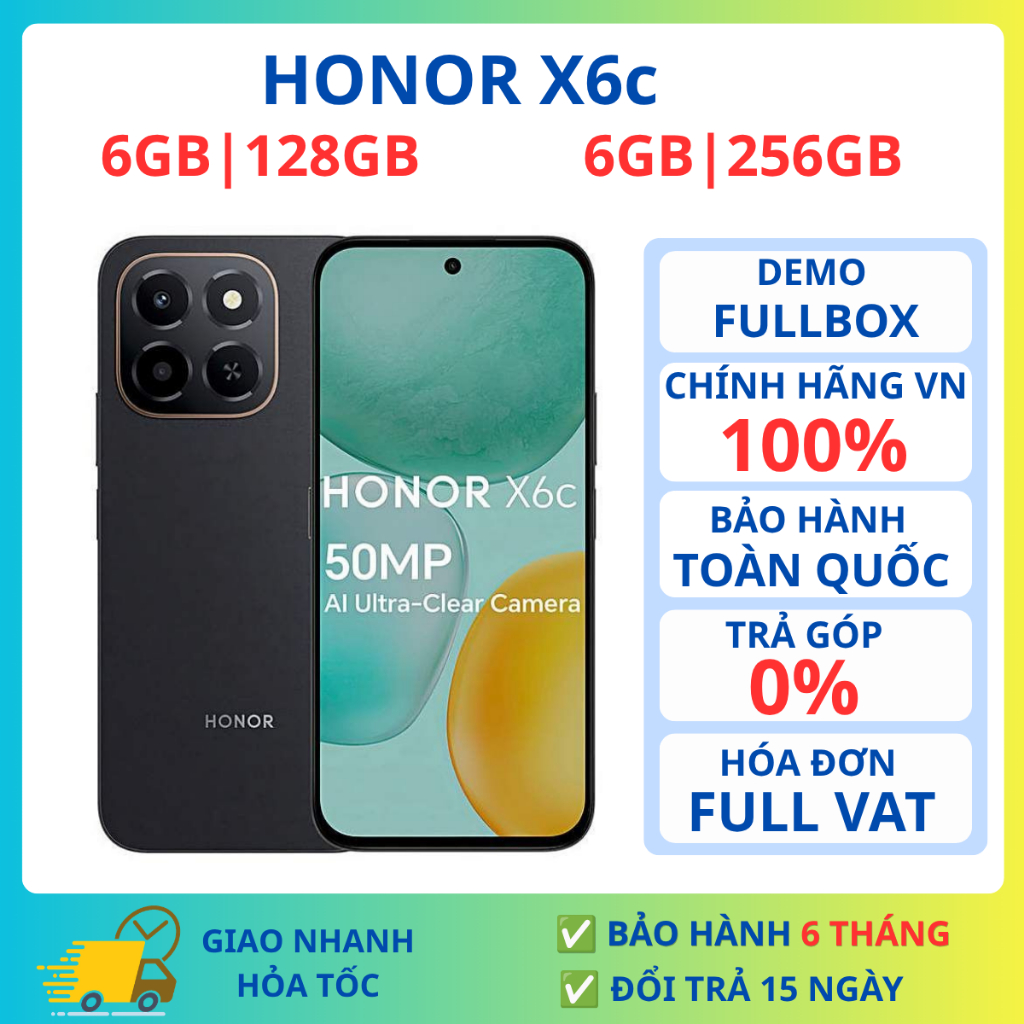 Điện Thoại Honor X6c 6GB 128-256GB Chính Hãng Camera 50Mp Pin 5300 Fullbox Demo | BigBuy360 - bigbuy360.vn