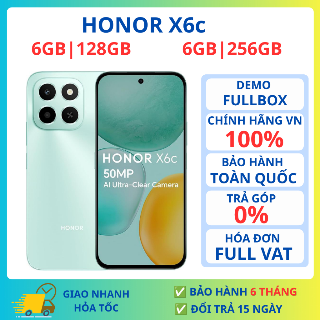 Điện Thoại Honor X6c 6GB 128-256GB Chính Hãng Camera 50Mp Pin 5300 Fullbox Demo | BigBuy360 - bigbuy360.vn