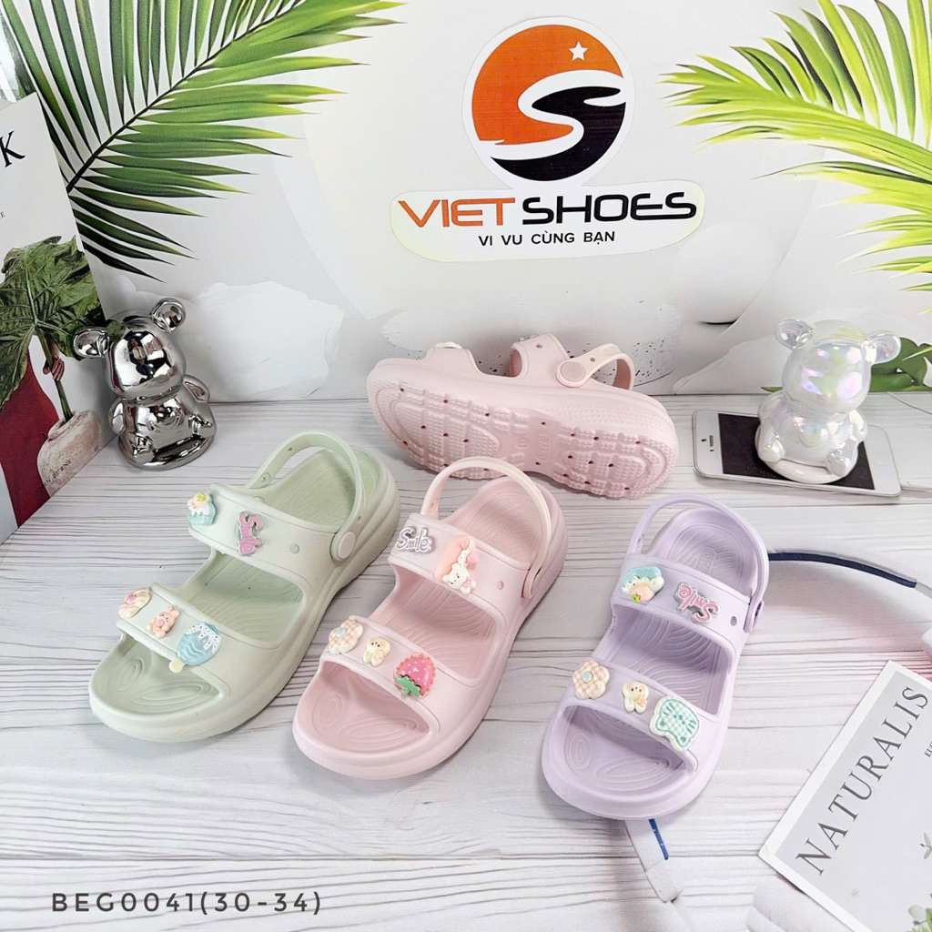 Dép quai bé gái eva phun Bitis chính hãng chống trơn trượt không hôi chân