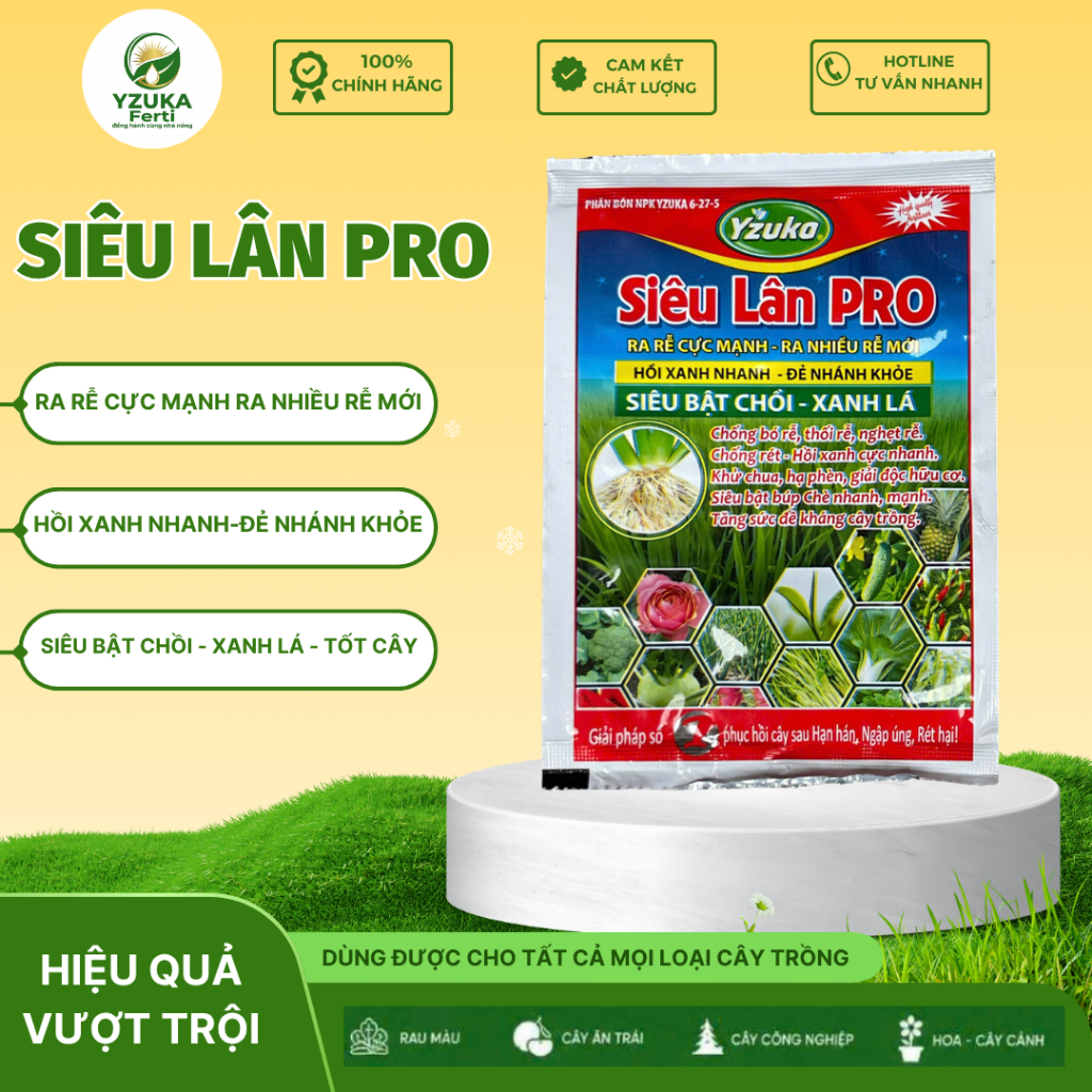 Phân Bón Lá Siêu Lân Pro NPK YZUKA Ferti - Ra Rễ Mạnh, Bật Chồi Nhanh, Phân Cành, Xanh Lá, Phục Hồi 