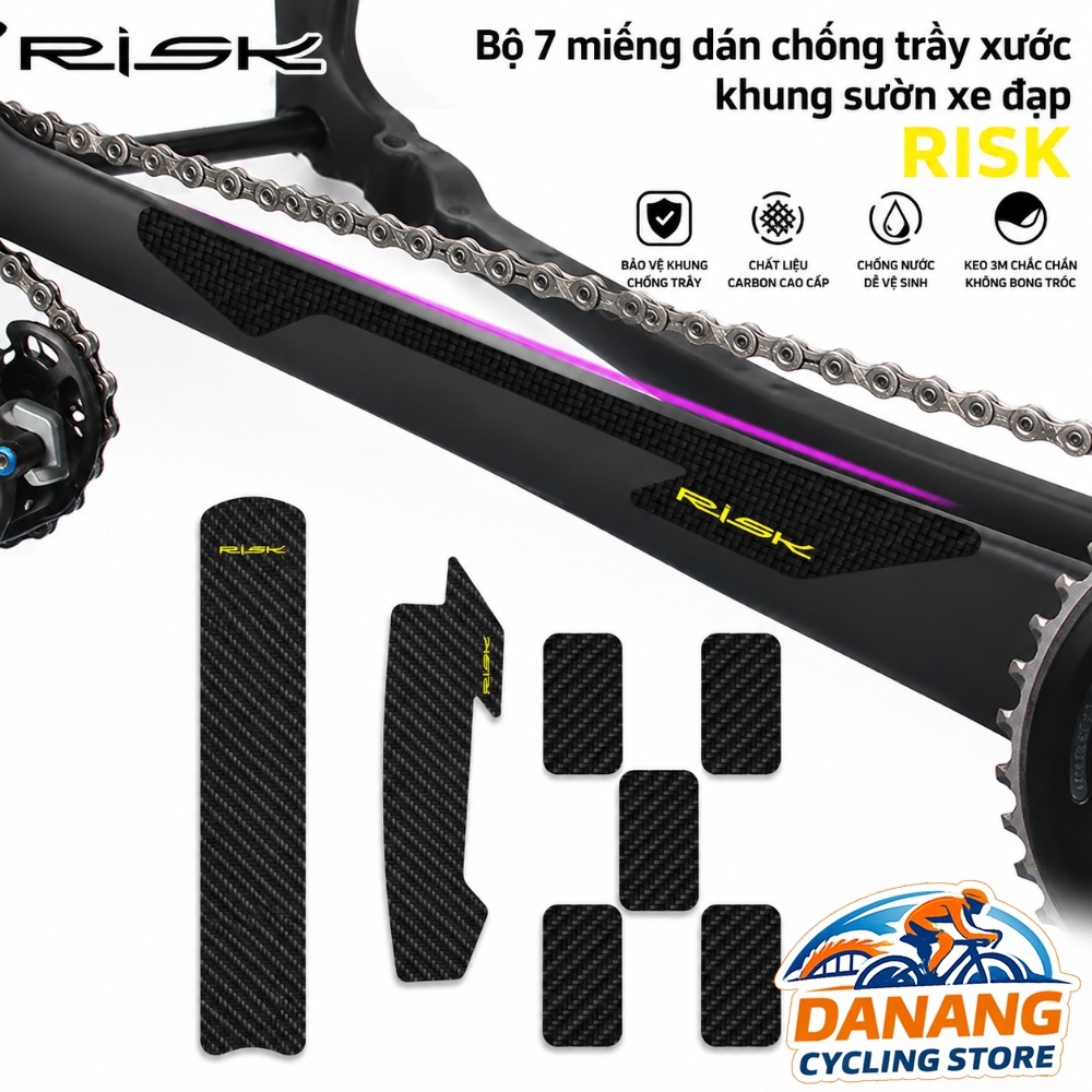 Bộ 7 Miếng Dán Chống Trầy Xước Khung Sườn Xe Đạp RISK – Bảo Vệ Khung Xe